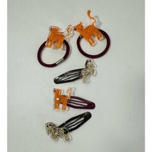 Gymboree  Savannah Sunset PonyTail Holder Set of 5 Lion Zebra